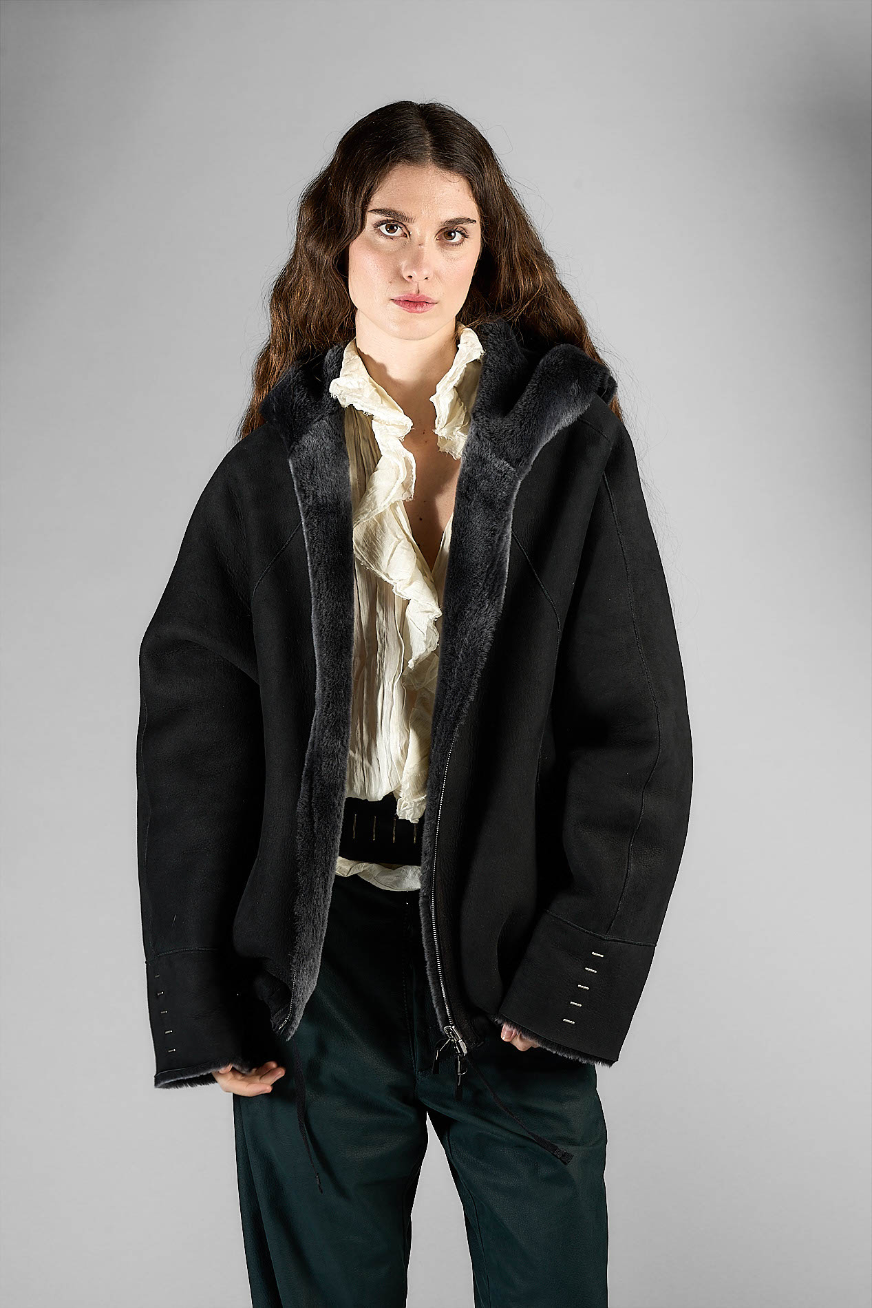 DANIELE BASTA LEATHER AND SILVER JACKET